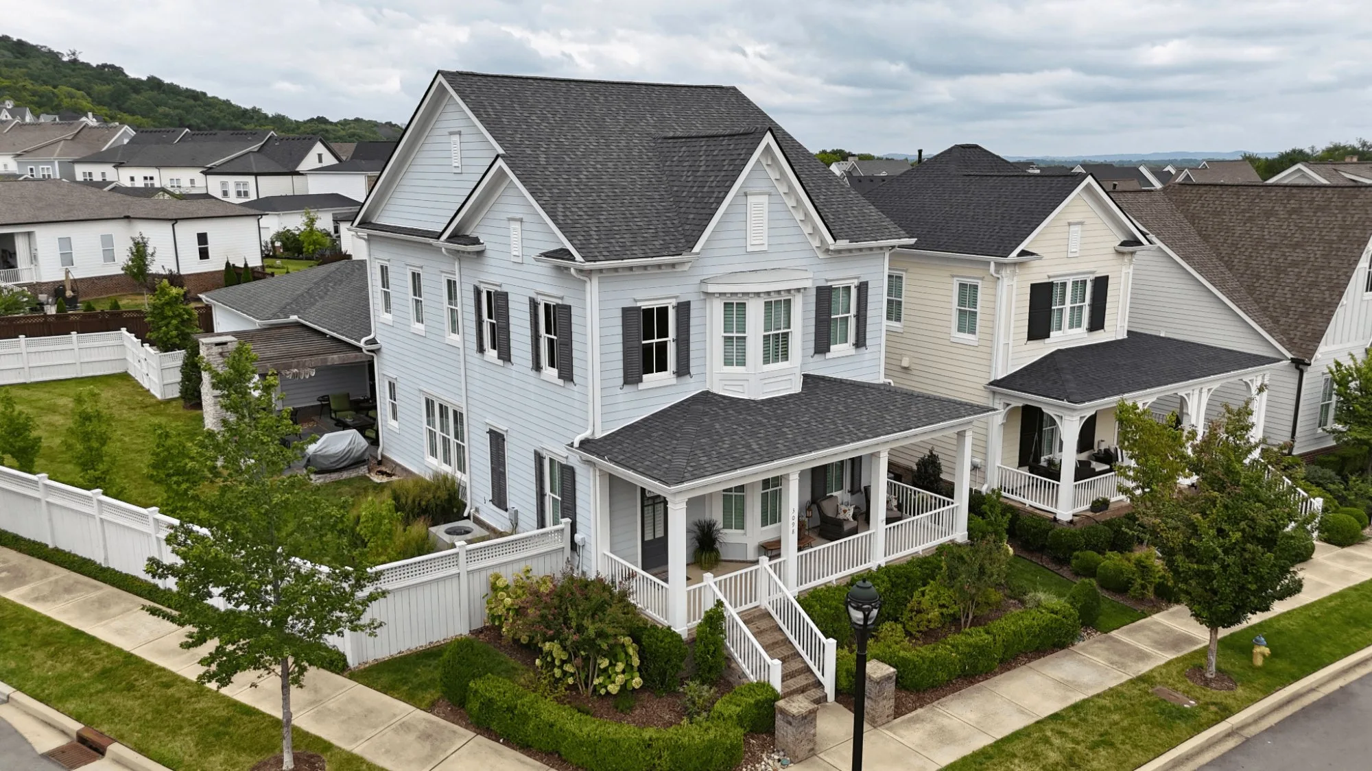 Failed flashing around chimney after storm